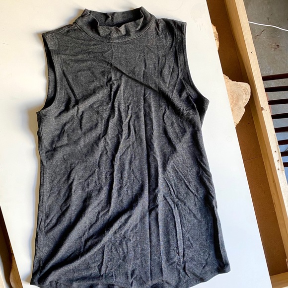 Eileen Fisher Stretchy Grey Turtleneck Tank - Picture 2 of 8